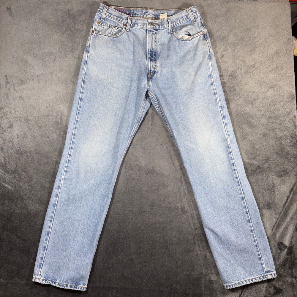 Vintage 80s Levi's 505 Mens 36x32 Light Wash Regular Straight Leg Denim Jeans‎